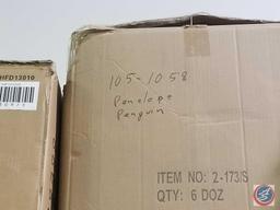[2] Boxes of Assorted {NEW} Carnival Prize Stuffed Animals - Frogs and Penguins