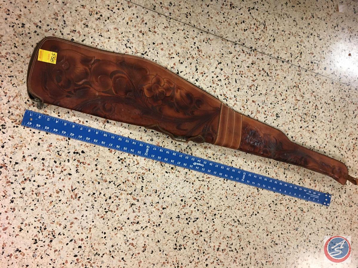 Hand tooled leather gun case
