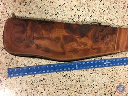 Hand tooled leather gun case