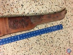Hand tooled leather gun case