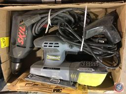 PerforMax Electric Sander w/ Sand Paper, and a Skil Electric Drill