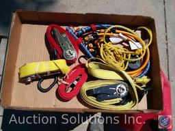 Test-Rite Rolling Metal Cabinet; Zero-Start Dip Stick Heater; Gas Can; Tie-Down Straps; Bungee Cords