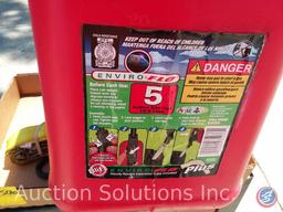 Test-Rite Rolling Metal Cabinet; Zero-Start Dip Stick Heater; Gas Can; Tie-Down Straps; Bungee Cords
