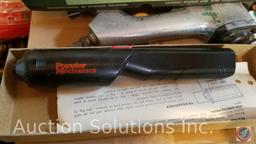 Bostitch H2B Stapling Hammer; Skil 2002 2-Speed Cordless Drill; Pneumatic Staple Gun; Trailer