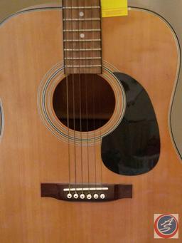Synsonics 6 string acoustic guitar (model #8050P) with stand