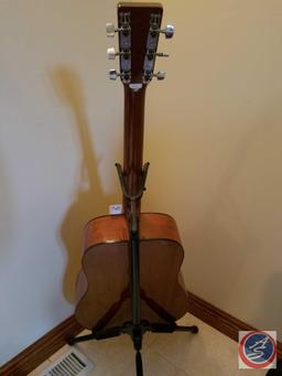 Synsonics 6 string acoustic guitar (model #8050P) with stand