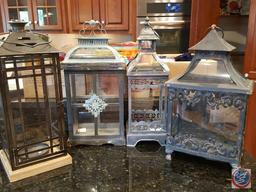 (4) decorative hanging candle lanterns
