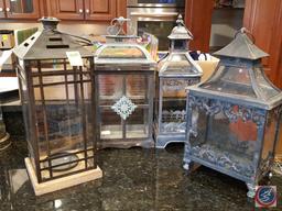 (4) decorative hanging candle lanterns