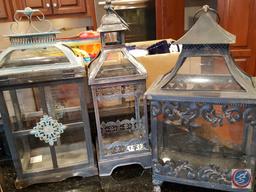 (4) decorative hanging candle lanterns