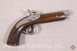 Mendt Model Single Shot 36 Cal Pistol Engraved and Nickel Plated Percussion Cap Pistol in Wooded