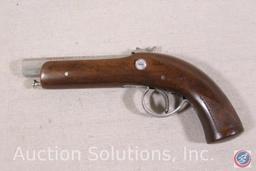 Mendt Model Single Shot 36 Cal Pistol Engraved and Nickel Plated Percussion Cap Pistol in Wooded