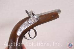 Mendt Model Single Shot 36 Cal Pistol Engraved and Nickel Plated Percussion Cap Pistol in Wooded