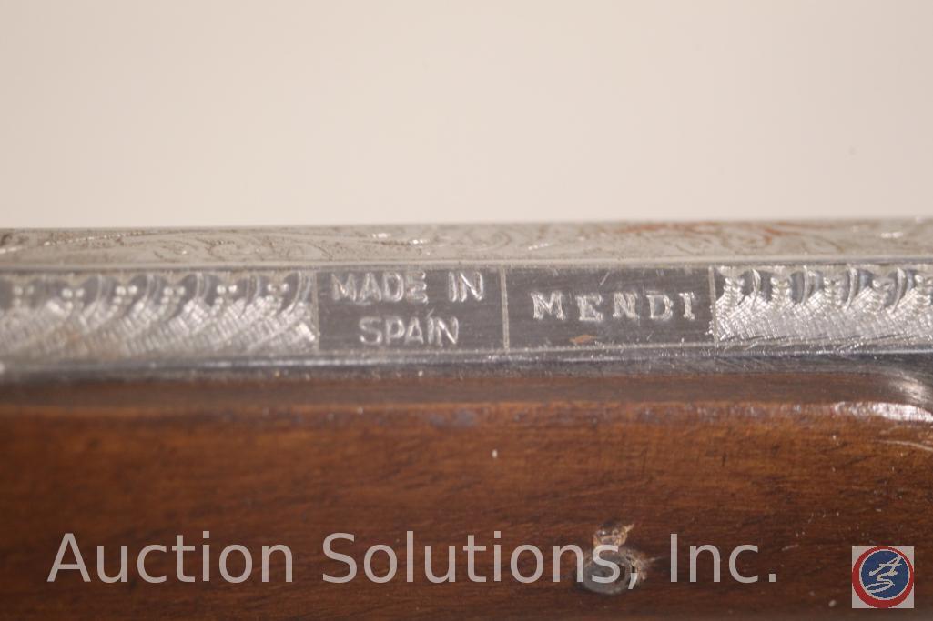 Mendt Model Single Shot 36 Cal Pistol Engraved and Nickel Plated Percussion Cap Pistol in Wooded