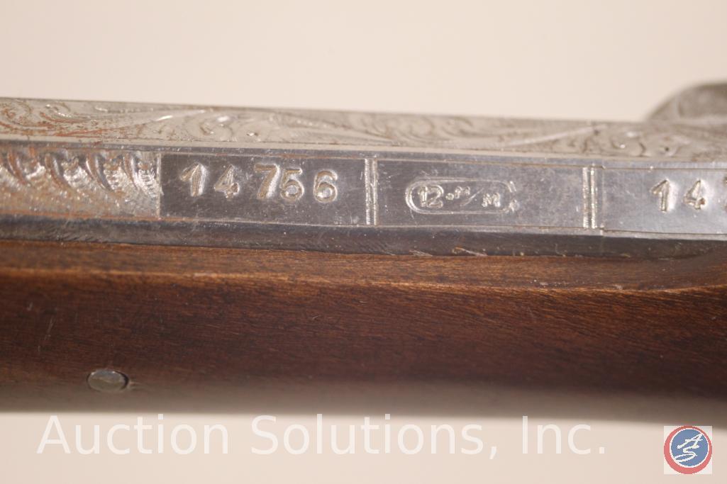 Mendt Model Single Shot 36 Cal Pistol Engraved and Nickel Plated Percussion Cap Pistol in Wooded