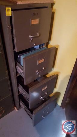 4 Drawer Blue Shaw Walker File Cabinet Measuring 52 X 31 1/4 X 17 1/4in. (Very Heavy Plan for
