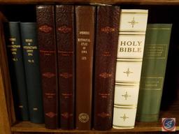 4 Tier Book Shelf Measuring 54 X 23 1/2 X 9 1/2in. Contents Included: History of Pottawattamie