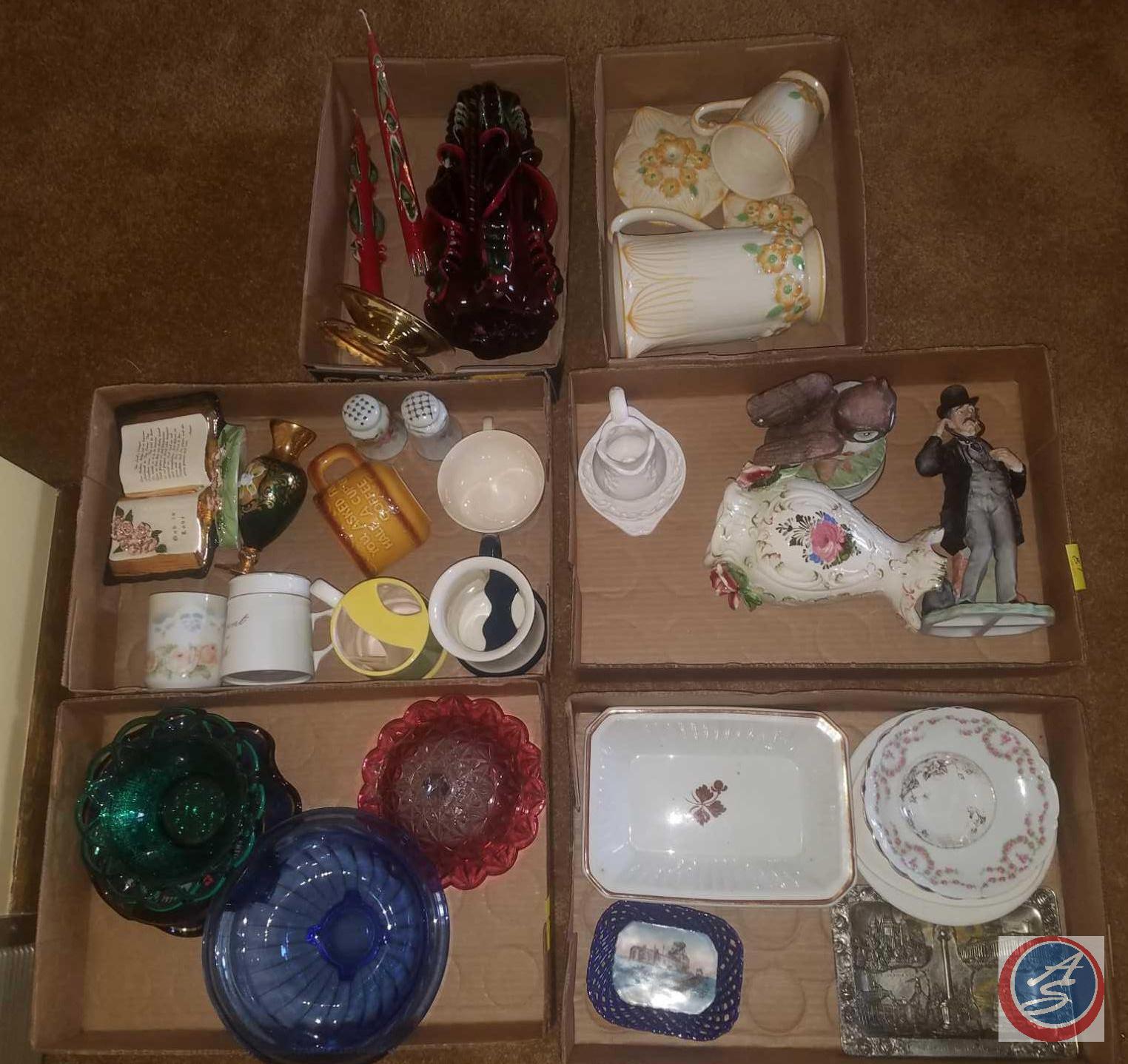 Decorative Small Plates, Small Tray, Owl Music Box, Small Vase with Crazing, Small Decorative