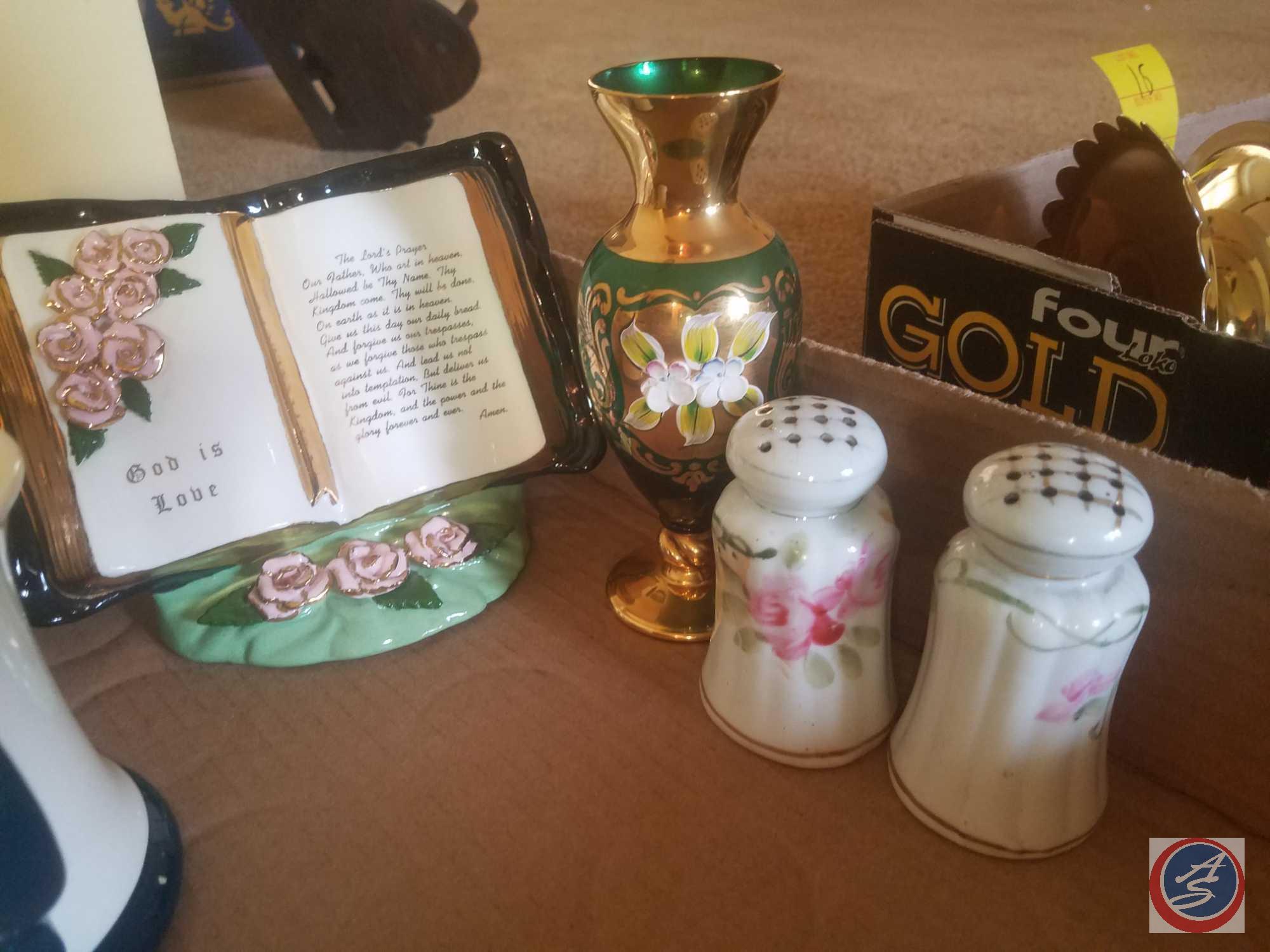 Decorative Small Plates, Small Tray, Owl Music Box, Small Vase with Crazing, Small Decorative