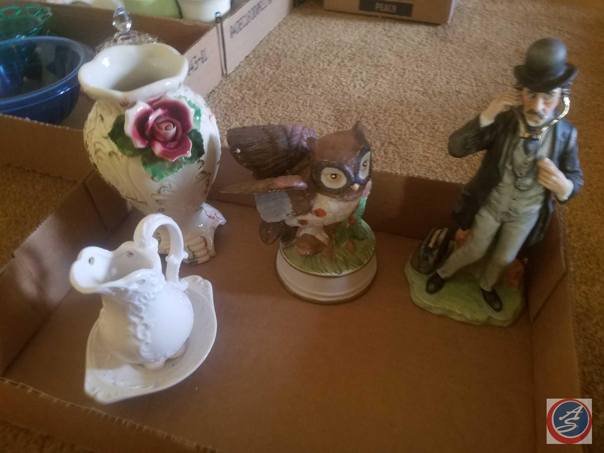 Decorative Small Plates, Small Tray, Owl Music Box, Small Vase with Crazing, Small Decorative