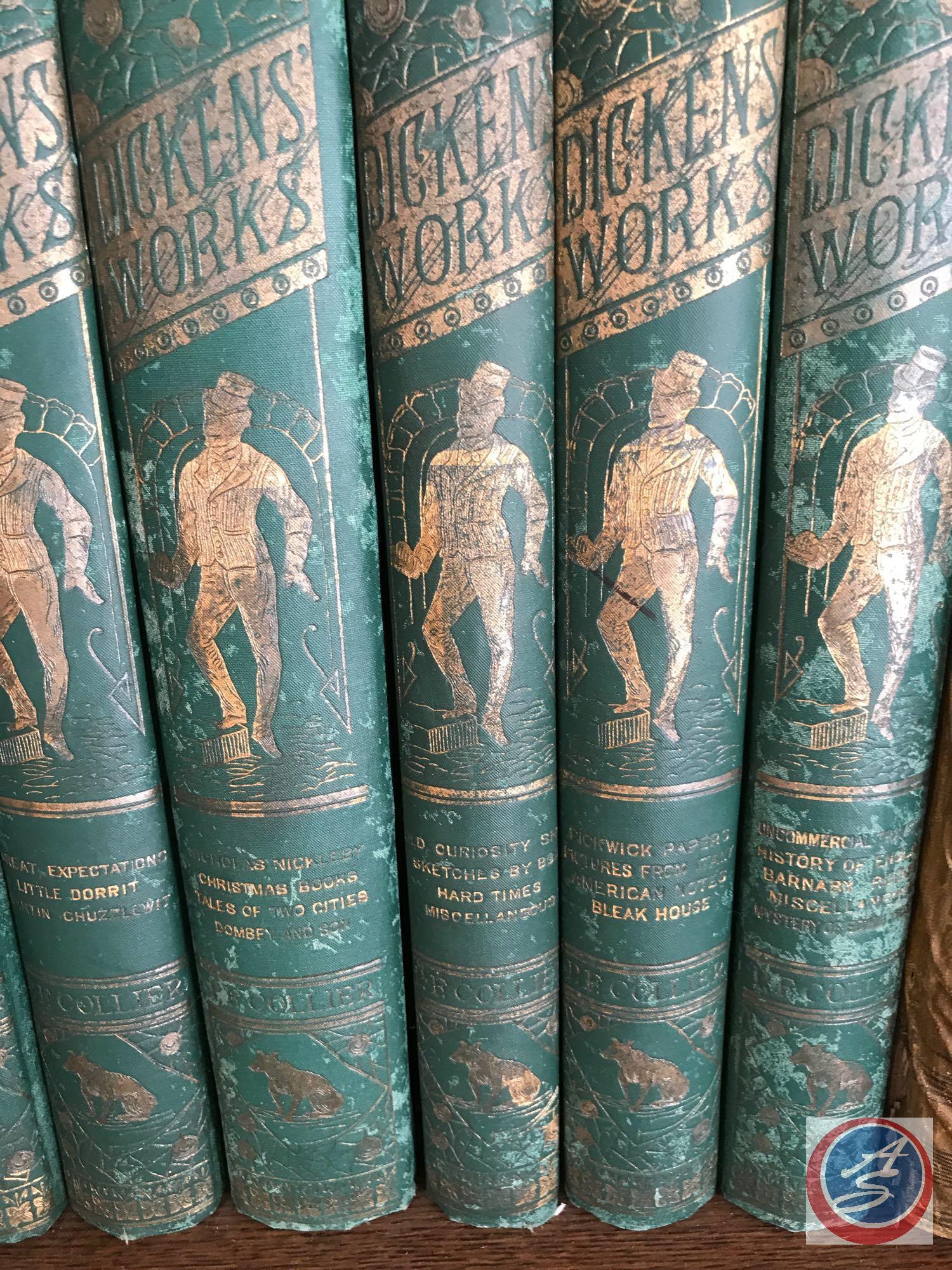 BookCase {{CONTENTS INCLUDED}} (30x12x42),Hardbound Dickens Works Collection, Ennyson's Poems Hard
