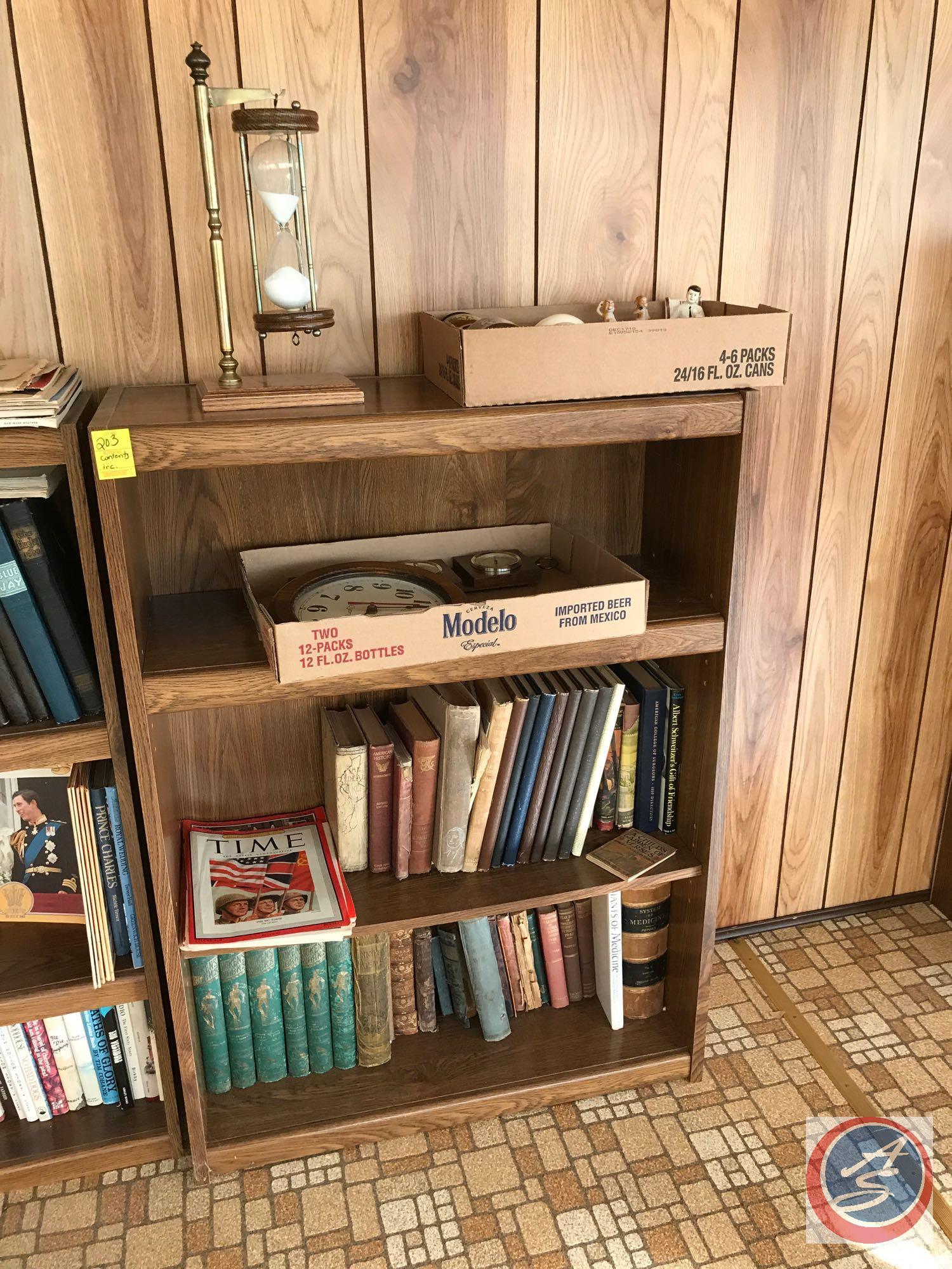 BookCase {{CONTENTS INCLUDED}} (30x12x42),Hardbound Dickens Works Collection, Ennyson's Poems Hard