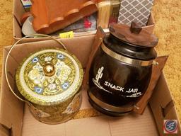 Open and Unopened Boxes of Kleenex, Decorative Wheel Barrow, Ice Bucket Made in England, Root Beer