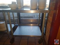 Half Size Prep Table on Casters, 36" x 30" x 34 1/2"