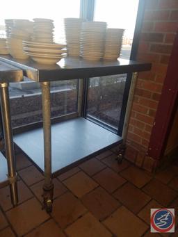 Half Size Prep Table on Casters, 36" x 30" x 34 1/2"
