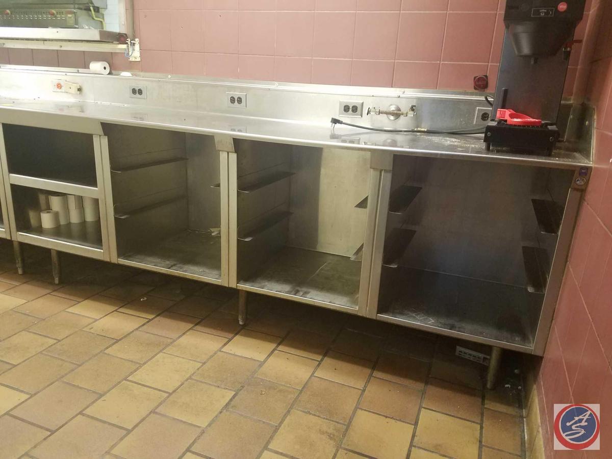 Stainless Steel Prep Table with Storage and Electrical Measuring 96 X 29 X 42 1/2