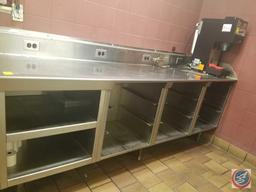 Stainless Steel Prep Table with Storage and Electrical Measuring 96 X 29 X 42 1/2