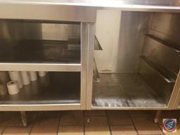 Stainless Steel Prep Table with Storage and Electrical Measuring 96 X 29 X 42 1/2