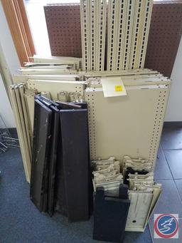 (7) Section of Lozier Brand Single Sided Peg Board with Double Sided Capability 3 Foot Shelves.