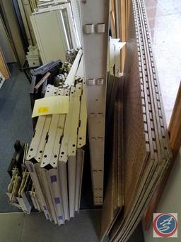 (7) Section of Lozier Brand Single Sided Peg Board with Double Sided Capability 3 Foot Shelves.
