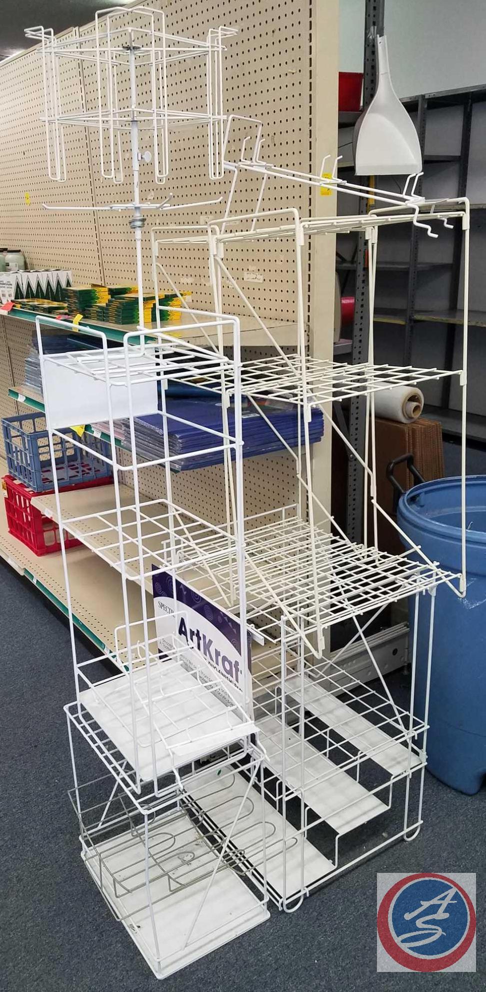 (7) Stationary Wire Racks Assorted Sizes and Styles