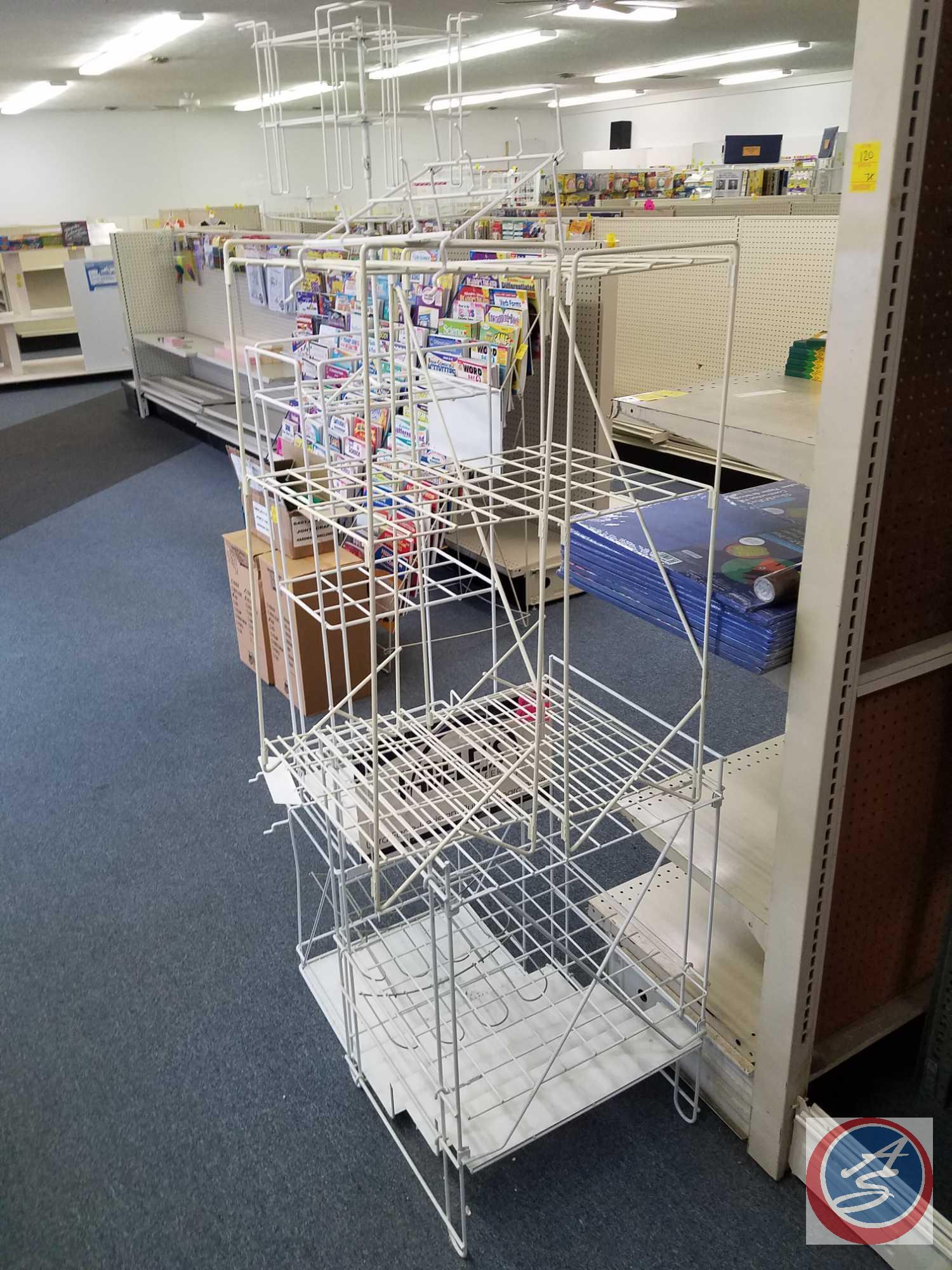 (7) Stationary Wire Racks Assorted Sizes and Styles