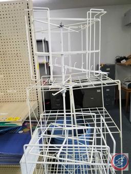 (7) Stationary Wire Racks Assorted Sizes and Styles