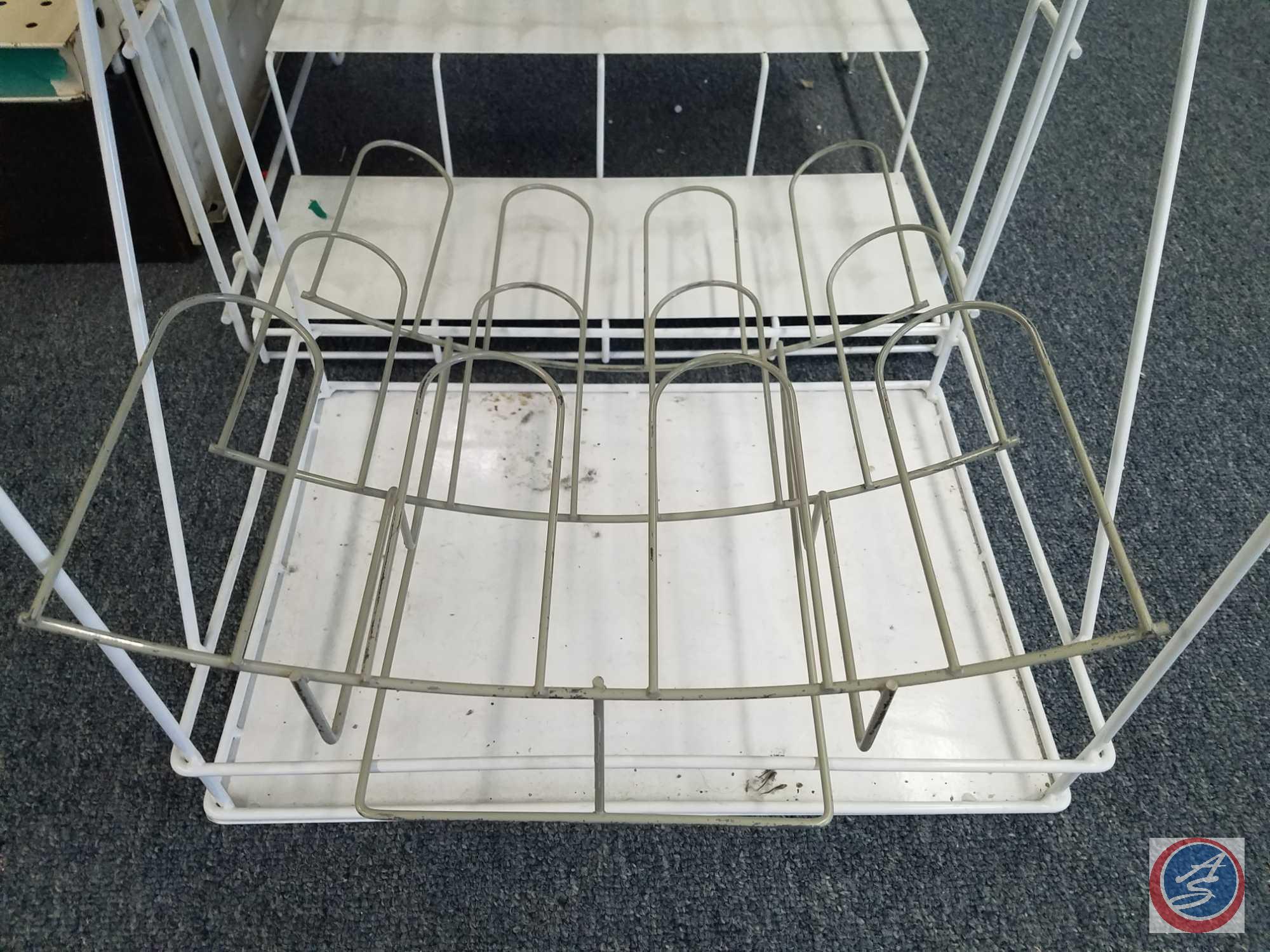 (7) Stationary Wire Racks Assorted Sizes and Styles