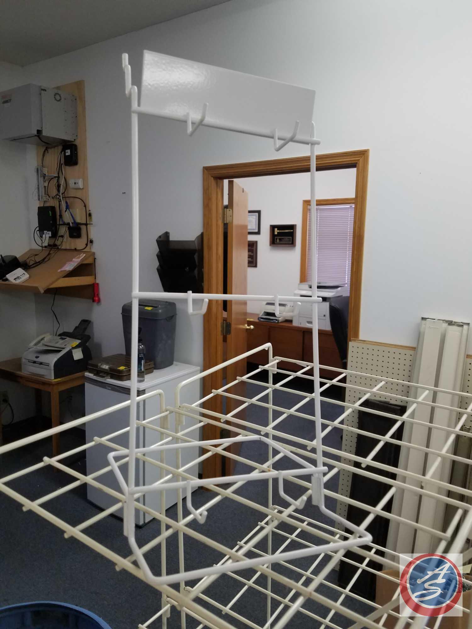 (7) Stationary Wire Racks Assorted Sizes and Styles