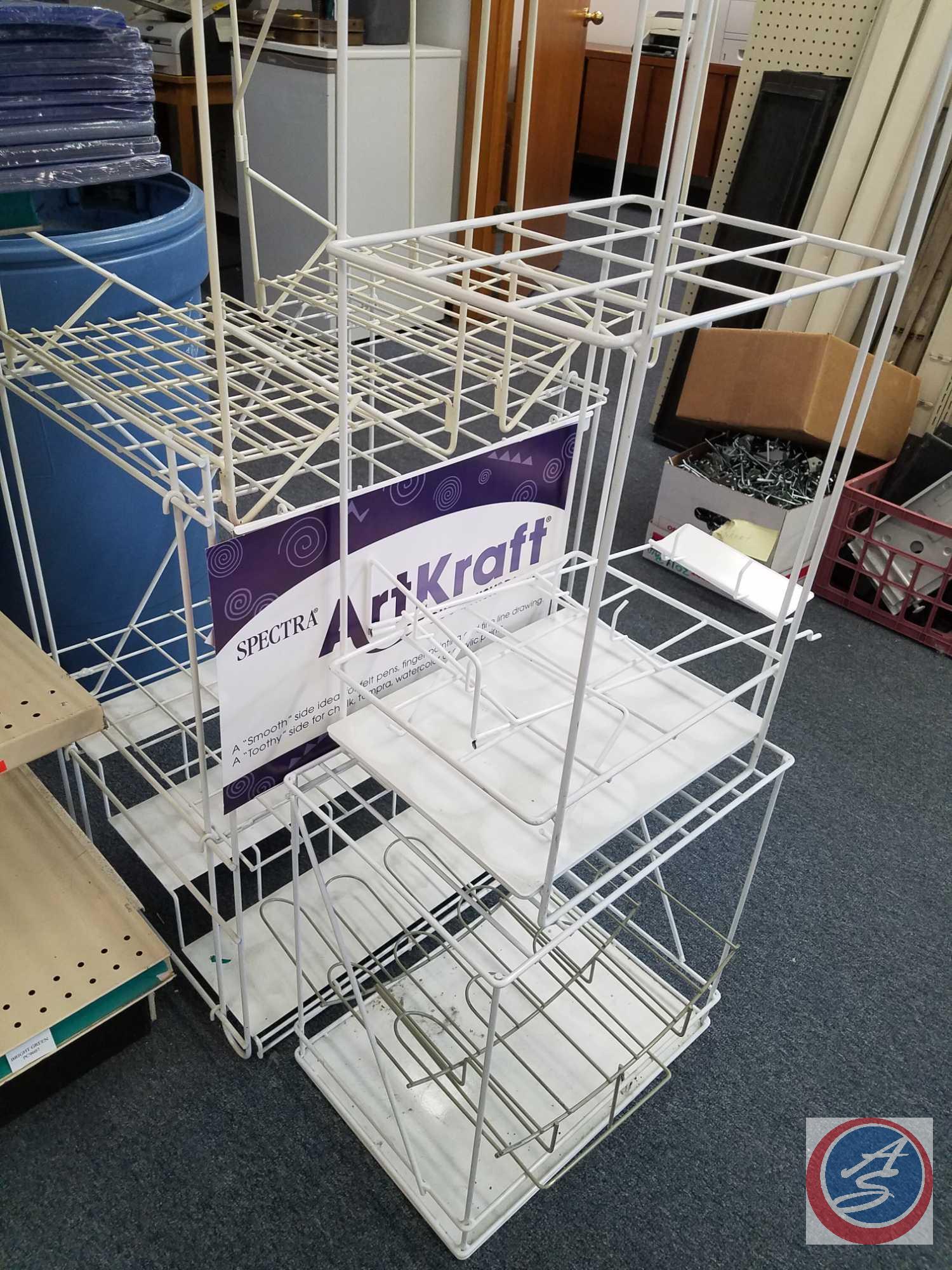 (7) Stationary Wire Racks Assorted Sizes and Styles