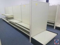 5 Sections of Lozier Shelving Gondola Measuring 49 X 54 including 4 Adjustable Shelves Measuring 48