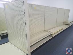 5 Sections of Lozier Shelving Gondola Measuring 49 X 54 including 4 Adjustable Shelves Measuring 48