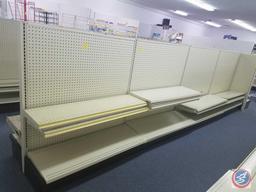 5 Sections of Lozier Shelving Gondola Measuring 49 X 54 including 4 Adjustable Shelves Measuring 48