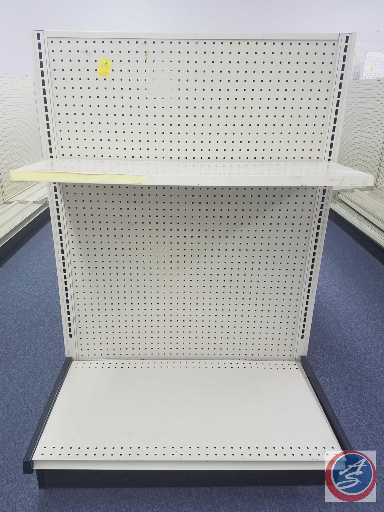 5 Sections of Lozier Shelving Gondola Measuring 49 X 54 including 4 Adjustable Shelves Measuring 48