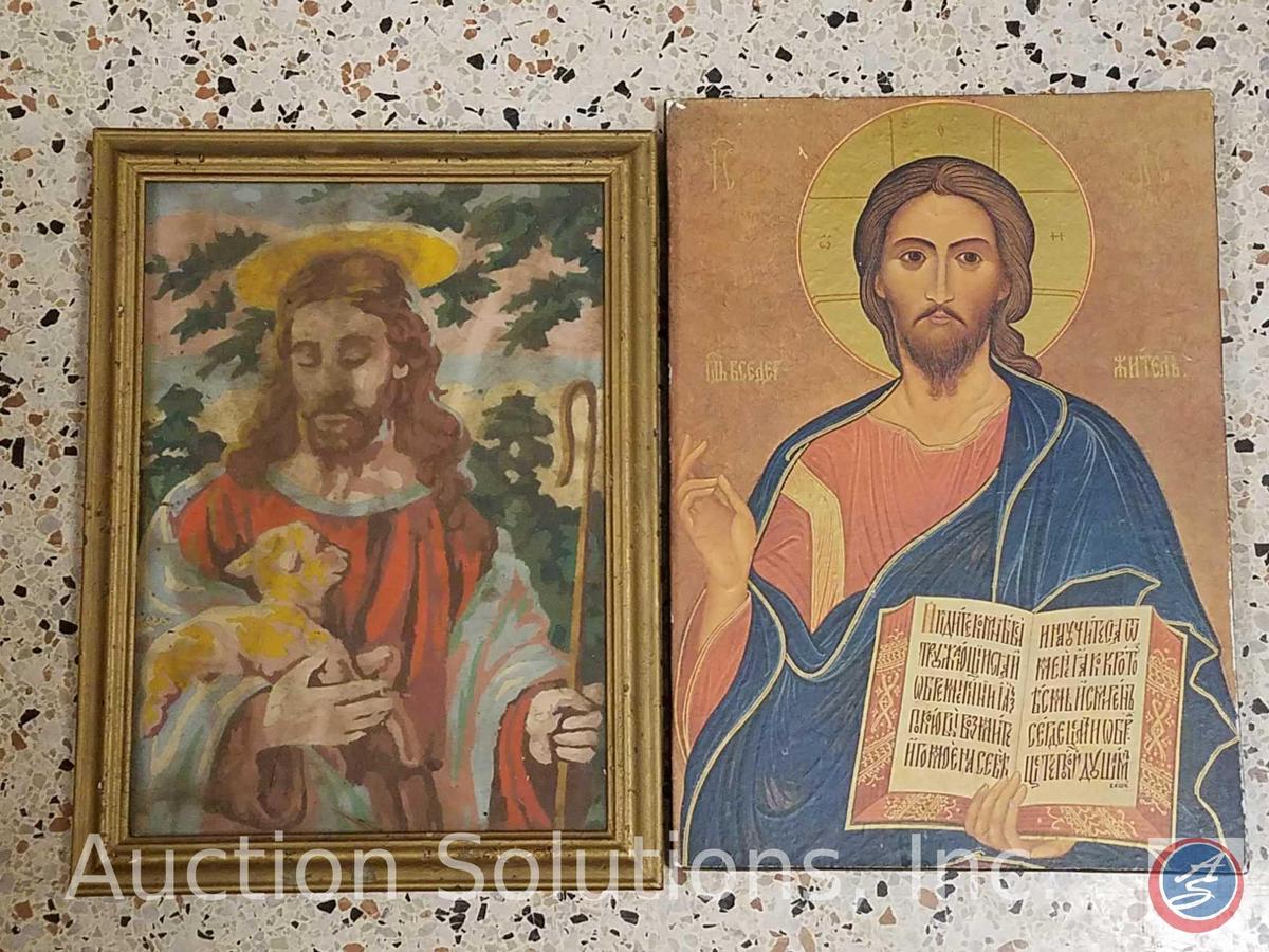 [13] Vintage Religious Prints Some with Wood Frames Including Sacred Heart of Jesus, Mater Dolorosa,