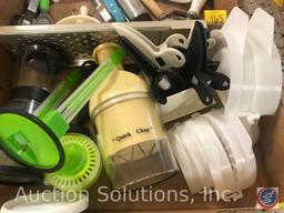 Assorted Kitchen Utensils Including a Grater, Quik Chop, Ladle and More