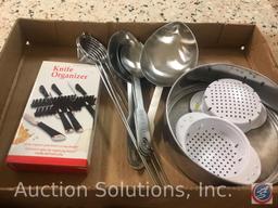 Assorted Kitchen Utensils Including a Grater, Quik Chop, Ladle and More
