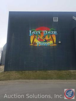 Lazy Daze Pizza and Grill Sign 152" x 112" {{BUYER MUST REMOVE--PLEASE NOTE THAT THIS IS ON THE SIDE