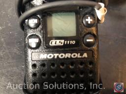 (2) Motorola CLS 1110 Walkie Talkies With Ear Pieces