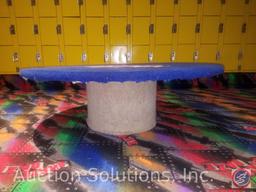 Skate Daze 48'' Round Carpeted Bench with Cement Base {{HEAVY, PLAN ACCORDINGLY FOR REMOVAL}}
