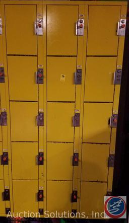 American Locker Security Systems Coin Operated Lockers, Five Tier Triple Wide, 15 Per Section 36" x